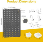 Pegboard Organizer Kit, 6 Pack 12 x 16 in Steel Metal with 6 Bins, Gray - Image 3