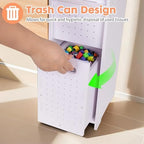 ShellKingdom Toilet Paper Holder Stand with Trash Can, Slim Bathroom Storage Cabinet Shelves, Storage Cabinet for Bathroom Small Spaces, 33.5 x 8.7 x 6.7 inch - Image 6