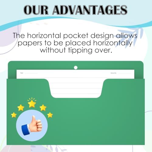 MFTEK Magnetic File Holder 6 Pockets Paper Holder, Hanging File Organizer Horizontal Magnetic Mail Letter Folder Office Supplies Storage for Cabinets, Whiteboard, Refrigerator (Light Color) - Image 5