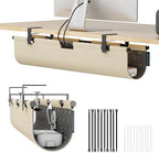 No Drill Under Desk Cable Management Tray, 30" Felt Cord Organizer by ERGOCOLLECT