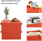 HOONEX Storage Bins with Lids for Organizing, Pack of 2, Storage Boxes with 2 Carrying Handles and Sturdy Heavy Cardboard, 16.5" L x 11.8" W x 7.5" H for Shoes, Books, Clothes, Nursery, Orange - Image 2