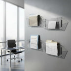 Azar Displays 250045 Clear Plastic Wall Mount File Holder with Magnets, Legal(Magnetic), 4-Pack - Image 6