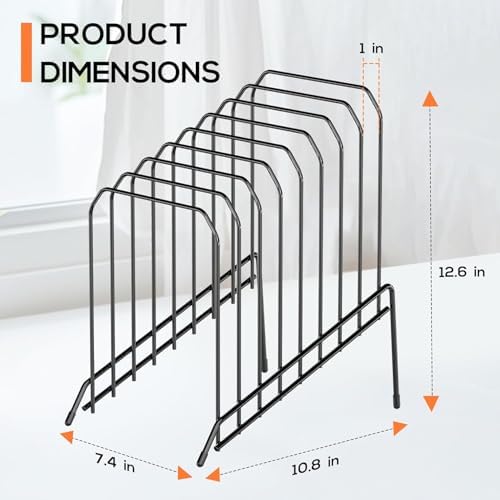 Incline Sorter Desk File Organizer, Metal Desk Magazine Folder Holder with 8-Section Vertical Compartments Rack File Organizer for Office, Home, School - Image 2