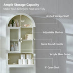 IFGET Arched Over The Toilet Storage Cabinet w/Acrylic Doors, Antique White - Image 4