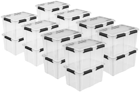 Sterilite Gasket Storage Box with Lids for Home & Office, 54 Quart, 16-Pack by Sterilite