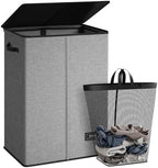 SOLEDI 130L Laundry Hamper with Lid, Large Collapsible Laundry Basket by SOLEDI