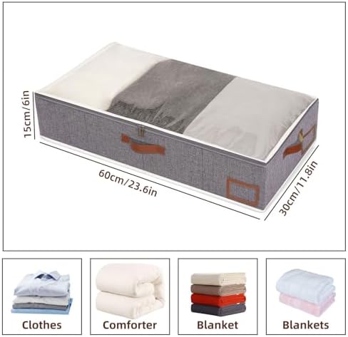 Yawinhe 27L Under Bed Storage,2 Pack Collapsible Container Bags,Grey - Image 5