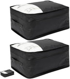 ONTYZZ Vacuum Compression Bag 20 inch Space Saver Bags Travel Case with IP67 Waterproof Zipper for Business Trip, Two Bag Black by OTNYZZ
