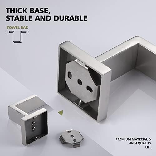 KOKOSIRI 24-Inch Single Towel Bar, Bathroom Kitchen Towel Holder, Wall Mounted Stainless Steel Towel Rack 2 Pack, Brushed Nickel, B4003BR-L24-P2 - Image 6