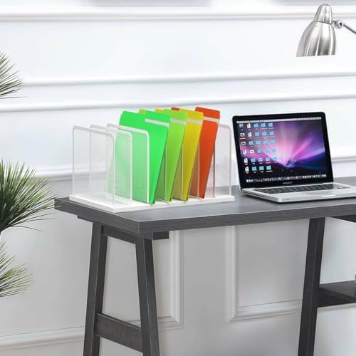 Kuntine.B 7-Section Upright Desk File Organizer White 1 Pack - Image 6
