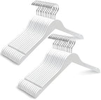 Amber Home 24 Pack Wooden Shirt and Dress Hangers Smooth White Finish by AmberHome