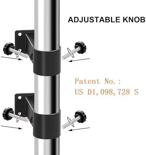 Patio Umbrella Holder Heavy Duty Adjustable Metal Umbrella Clamp Stand Mount Attaches to Railing, Outdoor Courtyard, Balcony, Boats,1sets (1 Base Pieces and 1 top Pieces,to Hold 1 Umbrellas) - Image 2