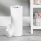 iDesign Freestanding Bathroom Toilet Paper Storage Holder, 2-Pack, White - Image 7