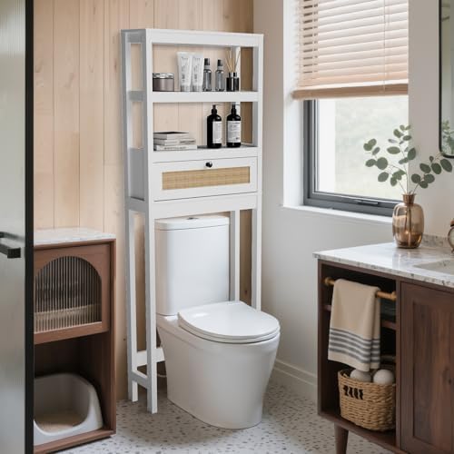 Over Toilet Storage Cabinet with Barn Door & Adjustable Shelves by GROZING