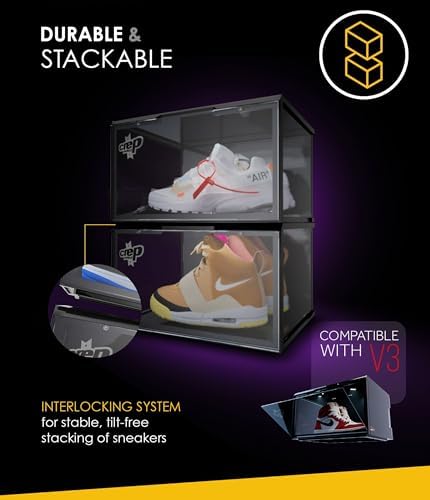 Crep Protect Shoe Storage Box - Ultimate Sneaker Crates 2.0, Shoe Organizer, Stackable Shoe Crates (2 Crates Per Pack) - Image 6