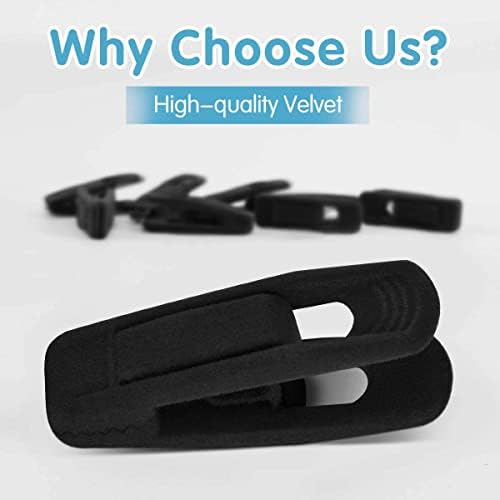 TOFIIGREM Black Velvet Hanger Clips (60-Pack), Strong Finger Clips for Velvet Hangers, Skirt Hanger Clips Fit for Flocking Hangers - Image 3