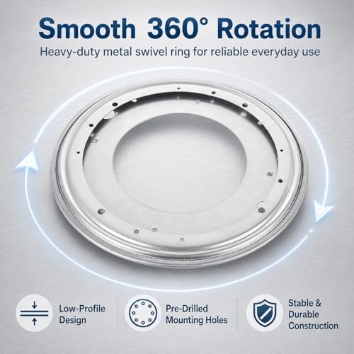 RHBLME 6 Pack 12 Inch Lazy Susan Hardware, 5/16" Thick Turntable Bearings, 1000Lbs Rotating Bearing Plate Heavy Duty Lazy Susan for Rotating Table, Corner Shelves, Book Case, Serving Tray - Image 3