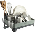 Gibson Home Nestcraft Full Size Rust Resistant Dish Rack with Drain Board and Flatware Caddy - Green by GibsonHomewares