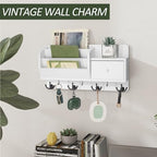 Rebee Vision Key Holder Wall Mount with Mail Organizer for Entryway, White - Image 5