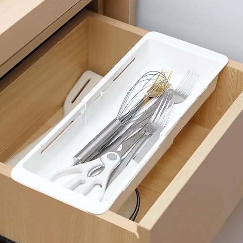 2 Pack Deep Drawer Organizer Adjustable Storage Bin(12.4-17.7") by Gulfmew
