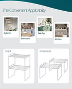 Shantton Cabinet Shelf Organizer, Pantry Shelf Rack, White 13.1x10.6x9.5 - Image 4