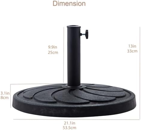 C-Hopetree 40 lb Round Heavy Duty Round Base Stand for Outdoor Patio Market Table Umbrella, Black - Image 4