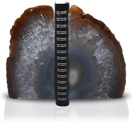 Nature's Decorations Natural Agate Bookends - A-Quality Small Heavy Duty Geode, Earth Tone & Neutral Decor, Unique Crystal Gift, 1 Pair (2-3 lbs) - Image 2