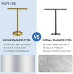 RUMOSE Brushed Gold Hand Towel Holder Stand Countertop Towel Rack - Image 5