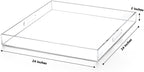 Extra Large Clear Acrylic Ottoman Tray with Cutout Handles 24x24 Inch Over-Sized King-Size Serving Tray Boot Organizer Decorative Tray for Living Room Bedroom,Bathroom and Kitchen Entryway - Image 2