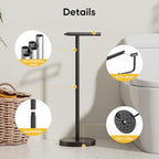BESy Matte Black Freestanding Toilet Paper Holder Stand Free Standing - Image 3