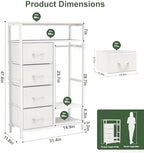YOSHOOT 31.5" Dresser with Hanging Rack, Closet Dresser for Kids Bedroom - Image 2