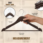 Utopia Home Wooden Hangers 30 Pack – Slim Suit Hangers Vintage - Image 2