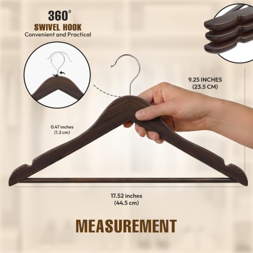 Utopia Home Wooden Hangers 30 Pack – Slim Suit Hangers Vintage - Image 2