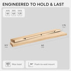 Homeforia 60 Inch Floating Shelves, High-End Solid Pine Wood, Set of 3 - Image 2