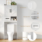 Garvee Over the Toilet Storage Cabinet with Adjustable Shelf, White - Image 5
