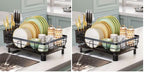 AIDERLY Metal Dish Drying Rack Automatic Drainage, Black, Large (Pack of 2) by AIDERLY