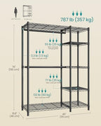 SONGMICS Closet Organizers and Storage, Clothes Rack with Shelves - Image 6