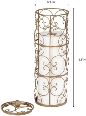 Aldabella Toilet Paper Storage Floor Stand, Satin Gold Powder Coat - Image 3