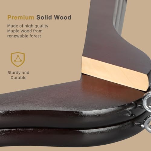TOPIA HANGER Cherry Wood Hangers 30 Pack, Space Saving Coat Hanger with 360° Swivel Cascading Loop Hook, Non Slip Pants Bar and Shoulder Notches for Camisole, Jacket, Suit (Mahogany) -CT74M30 - Image 4