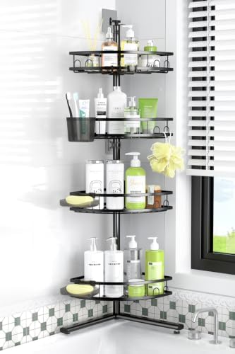 Standing Shower Caddy Corner - Rustproof Bathroom Shower Stand Shelf by Aitatty