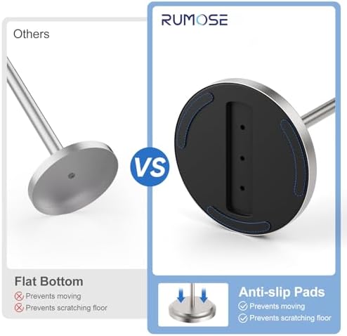 RUMOSE Toilet Paper Holder Stand for Floor Free Standing, Nickel - Image 3