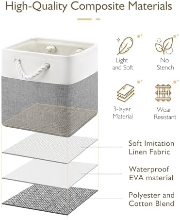 Patvingot 11-Inch Fabric Cube Storage Bins with Handles,4 Pack,Foldable - Image 3