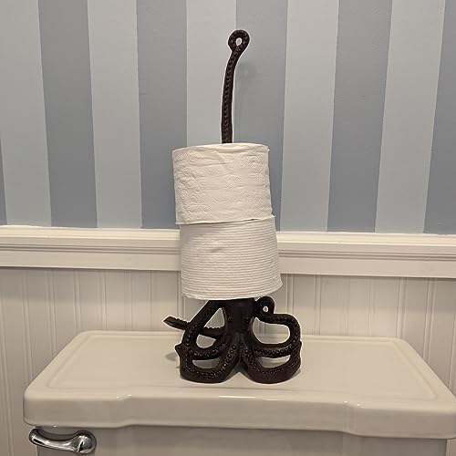 Octopus Bathroom Toilet Tissue Roll Kitchen Paper Towel Holder Heavy Metal Stand Beach Home Decor - Image 3