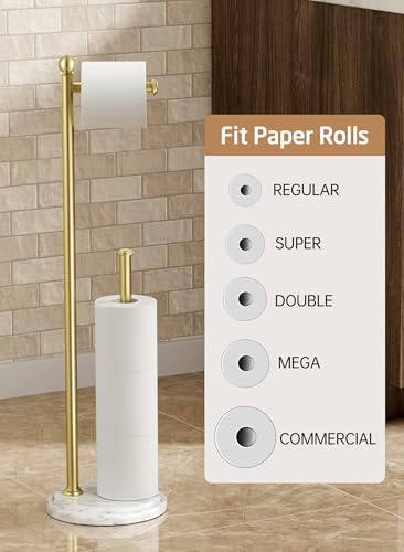 KES 29" H Anti-Wobble Toilet Paper Holder Stand with 3X Weighted Base - Image 6