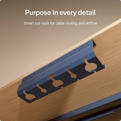 Desktronic Cable Duct Desk Blue Set of 2 - Stainless Steel Cable Management Desk Cable Duct with 5 Cable Cut-Outs - Easy to Install Cable Organiser - Cable Holder - Image 5