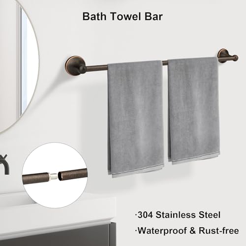 Classic Bathroom Hardware Accessories Set 4 Piece Oil Rubbed Bronze - Image 2