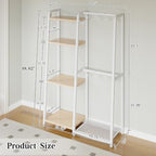 HavenlyYouth Purse Storage Organizer for Closet, 4-Tier Iron Wood Purse Rack, 8 Purse Hooks & 2 Side Hooks for Bag Organizer, Large Capacity Handbag Storage Rack for Home, Living Room, White - Image 3