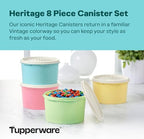 Tupperware Heritage 8-Piece Pastel Canister Set (4 Containers + 4 Lids) - Image 2