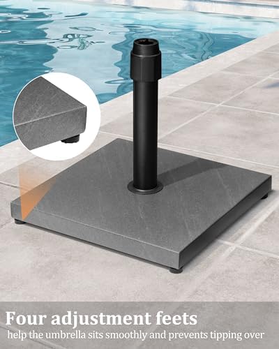 45lbs Patio Umbrella Base, Heavy Duty Stand Outdoor, White - Image 6