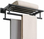 Alise Double Towel Rack for Bathroom Wall Mounted 16 Inch,Matte Black by Alise